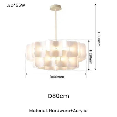 DecorBites™ LED Chandelier: Luxe Fingerprint Design for Living Room, Bedroom, Hotel Lobby