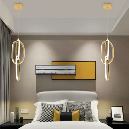 DecorBites™ Gold Steel Pendant Light for Home Decor & Bar, Stylish LED Hanging Lamp