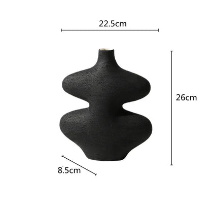 مجموعة مزهريات سيراميك هندسية من DecorBites™ باللونين الأسود والأبيض، تنسيقات زهور يدوية لديكور المنزل
