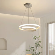 Nordische LED-Hängeleuchte Minimalistisches Doppelring-Design in Schwarz und Weiß Hauptlicht für Wohnzimmer Schlafzimmer Esszimmer Villa