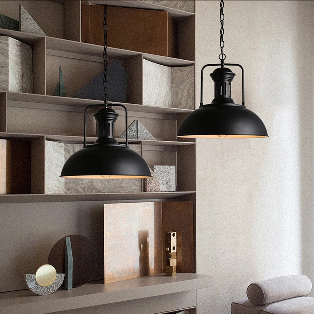 DecorBites™ Industrial Pendant: Vintage Retro Hanging Light for Living Room & Kitchen.