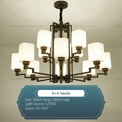 DecorBites™ Chinese Style Chandelier: Modern, Simple & Elegant Lighting for Living Room, Dining Room & Bedroom