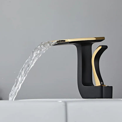 DecorBites™ Gold & Black Brass Bathroom Basin Faucet Cold Hot Water Mixer Sink Tap