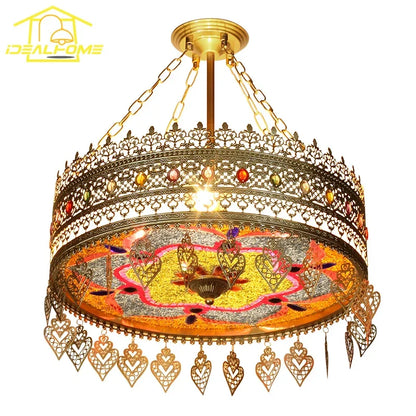 DecorBites™ Bohemian Exotic Stained Glass Pendant Lights for Home Decor and Hospitality