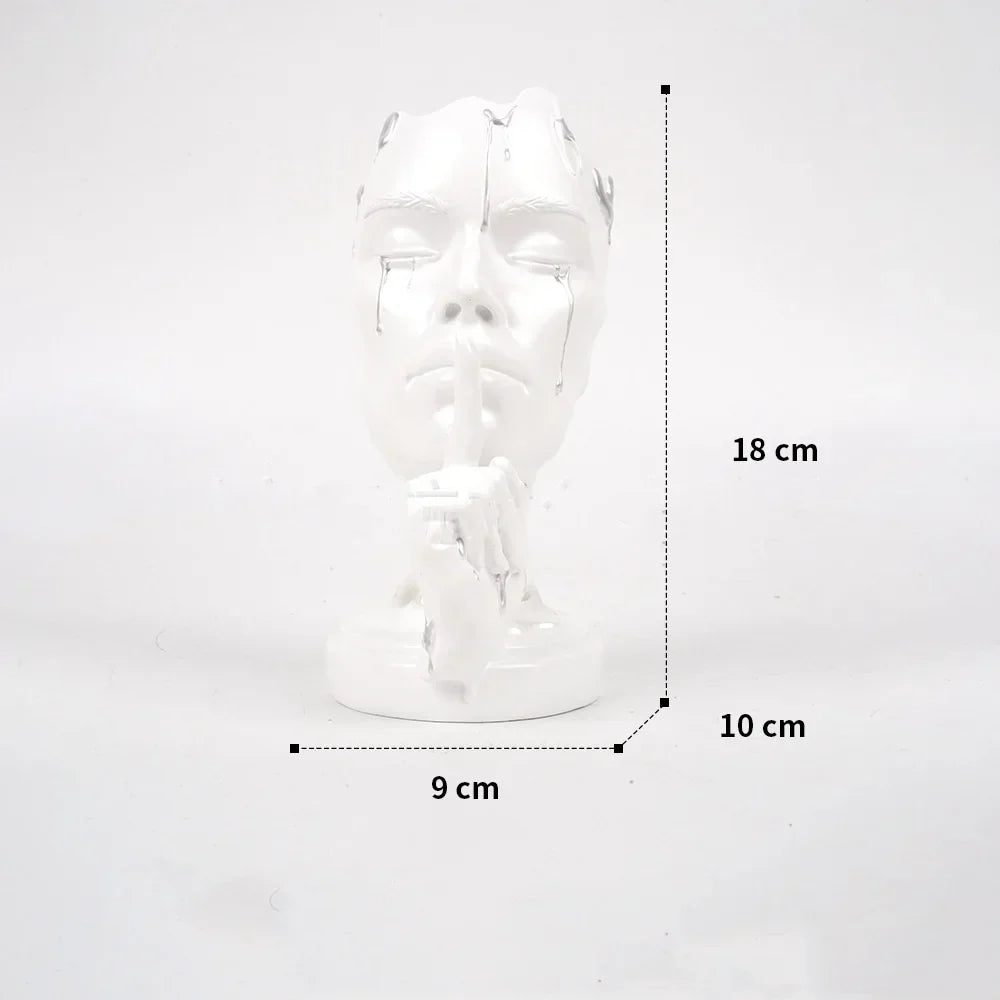 DecorBites™ Abstract Face Mask Silence Gold Resin Statue Home Decor Figurine