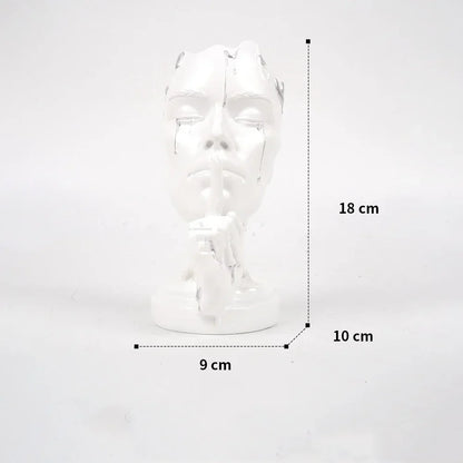 DecorBites™ Abstract Face Mask Silence Gold Resin Statue Home Decor Figurine