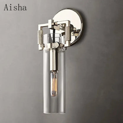 DecorBites™ Industrial Glass Wall Lamp Retro Sconce for Bedroom Study Loft Dining Room