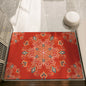 Decobites Red Tech Velvet Entrance Doormat: New Chinese Style, Anti-slip, Wear-resistant & Easy To Clean