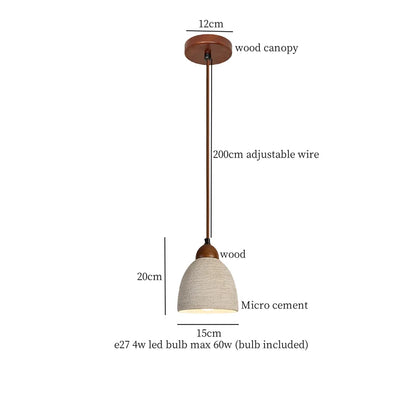 DecorBites™ Bud Micro Cement LED Pendant Lamps: Modern Nordic Hanging Light for Home Decor