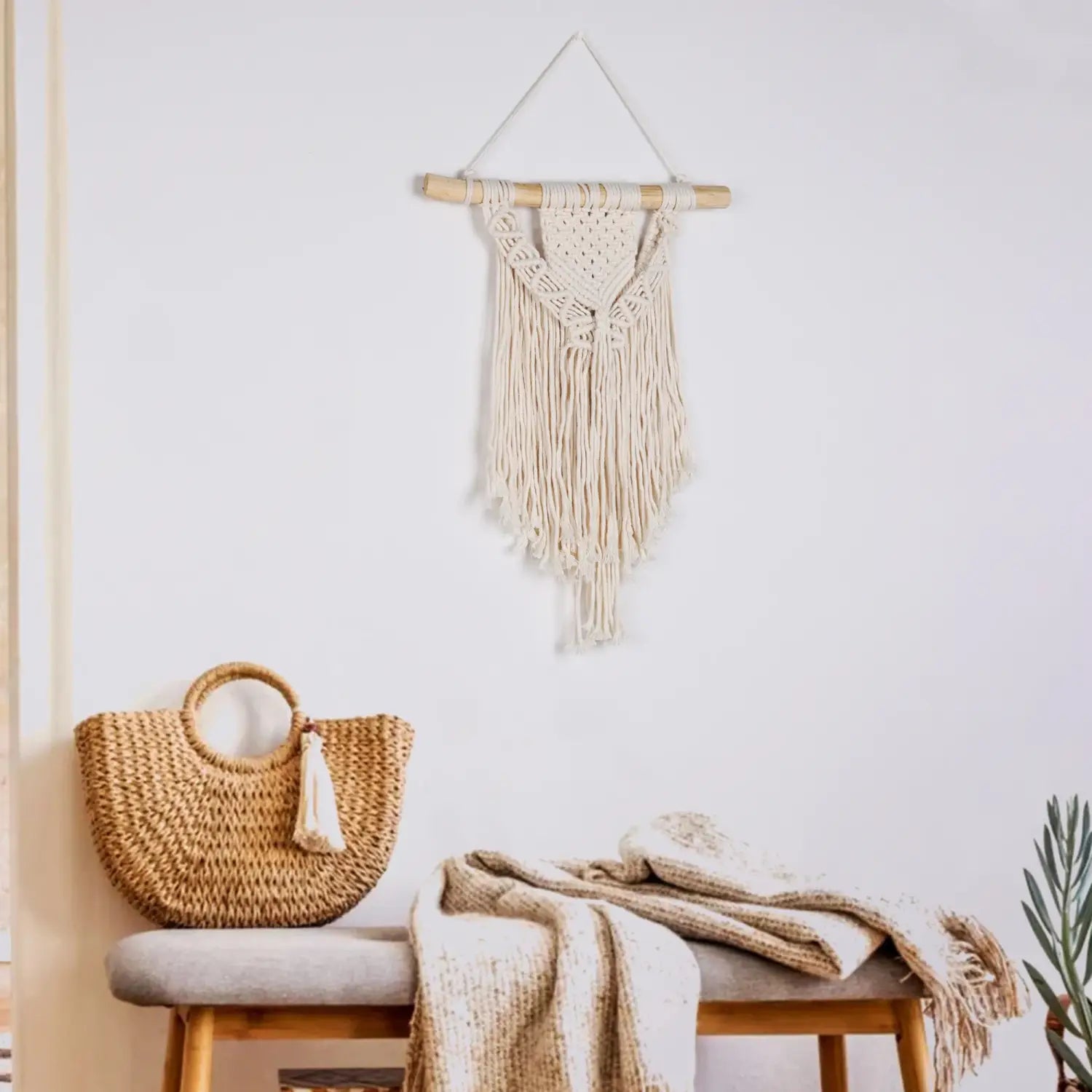DecorBites™ Macrame Woven Wall Hanging Boho Home Chic Bohemian Geometric Art Decor Beautiful Apartment Dorm Room