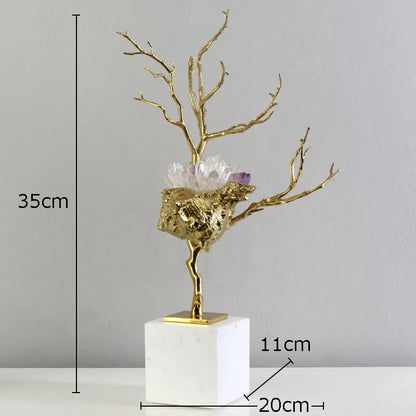 DecorBites™ Golden Conch Metal Sculpture Decorative Figurine Artwork for Modern Home Decor