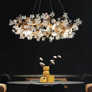 Glass Crystal Flower Chandelier