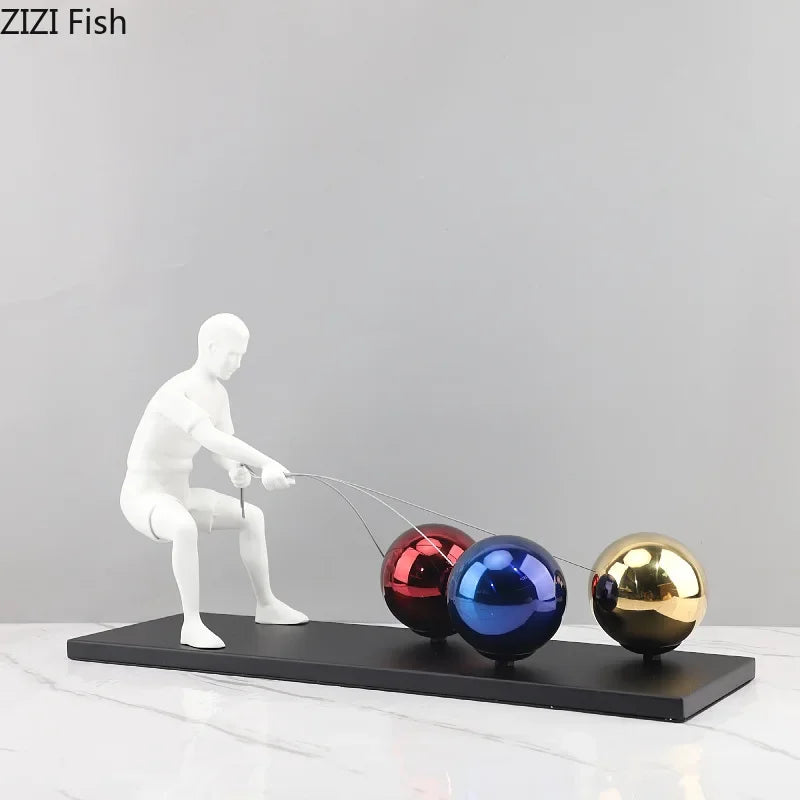 ديكور بايتس™ - منحوتة معدنية تجريدية لديكور المكتب، ديكور غرفة جميل