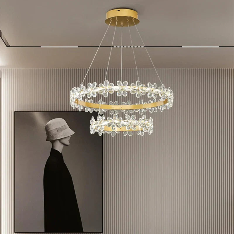 DecorBites™ Crystal LED Chandelier for Luxury Lighting in Living Kitchen Room