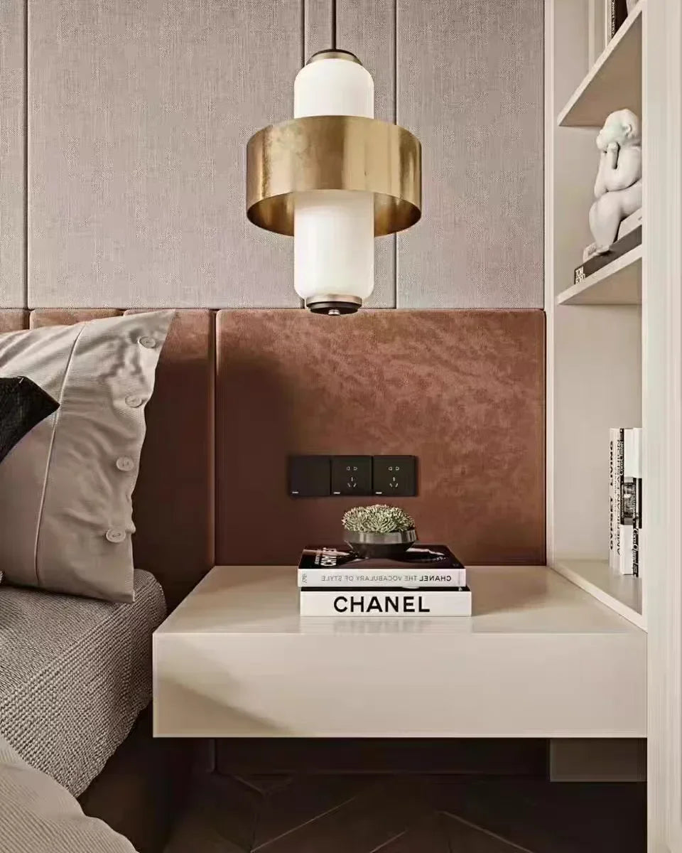 DecorBites™ Glass Brass Pendant Light - Medieval Style LED Chandelier for Dining, Kitchen, Bedrooms