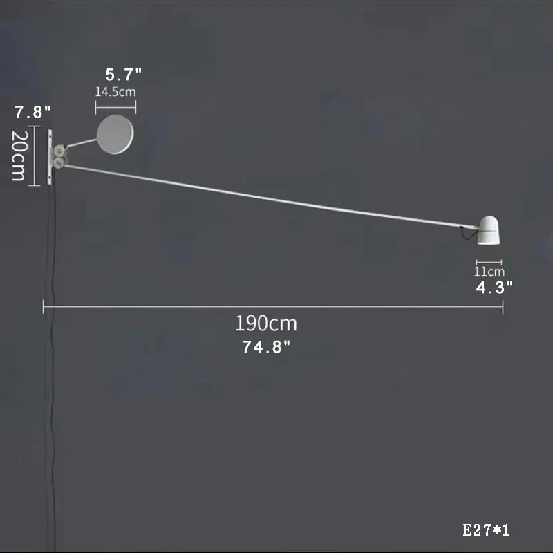 ديكوربايتس™ - مصباح حائط LED قابل للتعديل بذراع متأرجح باللونين الأحمر والأسود - إضاءة عصرية