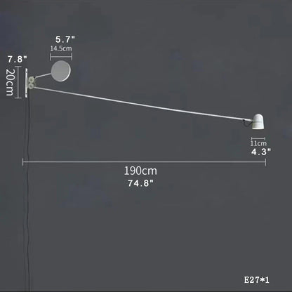 ديكوربايتس™ - مصباح حائط LED قابل للتعديل بذراع متأرجح باللونين الأحمر والأسود - إضاءة عصرية