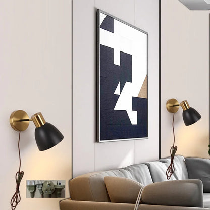 DecorBites™ مصباح حائط LED أسود من الحديد بتصميم عصري لغرفة النوم والدرج والممر