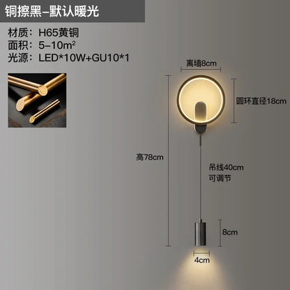 DecorBites™ LED Moon Wall Light American Style Bedroom Decor Copper Wall Lamp