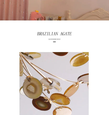 DecorBites™ Leaf Agate Ceiling Lamp: Modern Nordic Jade Design for Living Room, Restaurant, Bedroom