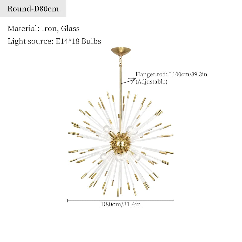 DecorBites™ Dandelion Golden Ball Chandelier - Nordic Postmodern Bedroom Dining Room Decor