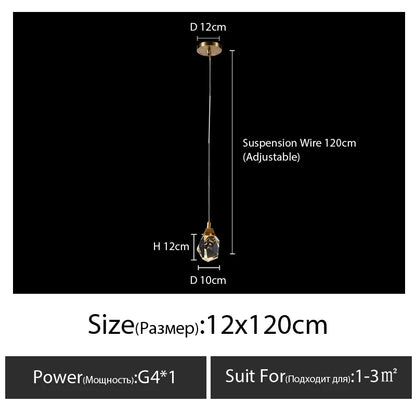 DecorBites™ Diamond Crystal Chandelier Staircase LED Golden Chandeliers Lighting for Luxurious Home Décor