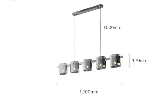 DecorBites™ Elegant Smoky Glass Chandelier Ceiling Lighting for Dining Living Bedroom