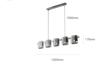 DecorBites™ Elegant Smoky Glass Chandelier Ceiling Lighting for Dining Living Bedroom