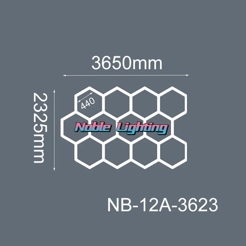 DecorBites™ 6500K LED Hexagrid System for Workshop, Gym, Studio - 2 Year Warranty