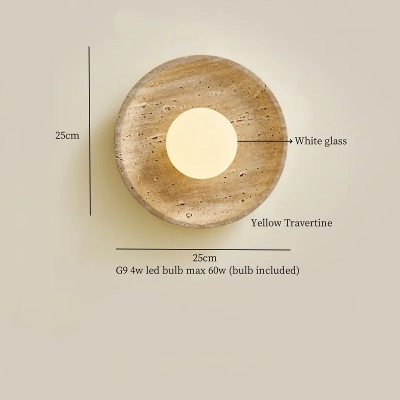ديكوربايتس™ مصابيح حائط LED من الترافرتين الأسود لتزيين المنزل العصري ومصابيح بجانب السرير