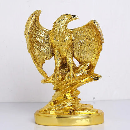 DecorBites™ Golden Eagle Wings Spread Resin Statue Home & Office Decor Art Craft