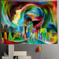 Decobites Urban Landscape Sun Room Decoration - Psychedelic Bedroom Wall Art