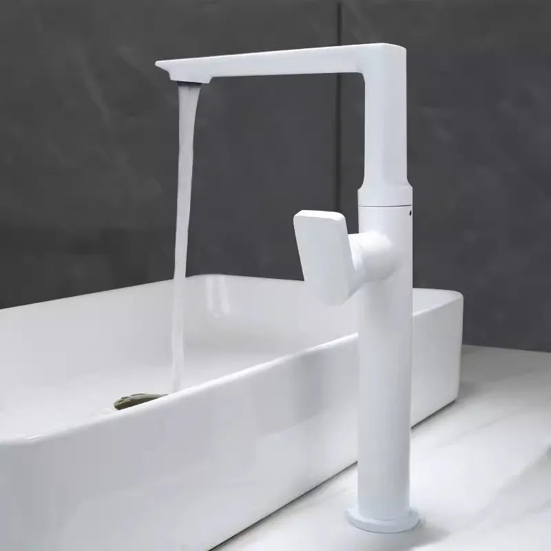 Grifo de Lavabo de Latón Dorado Decorbites™ para Baño, Asa Única Mezclador de Agua Caliente y Fría