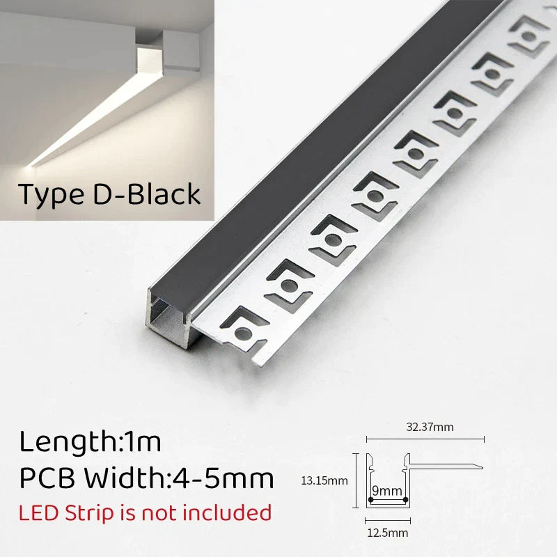 DecorBites™ 1m Trimless LED Aluminum Profile for Hidden Backlighting Linear Strip Light