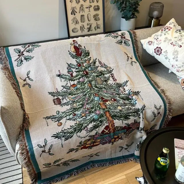 DecorBites™ Christmas Tree Knitted Throw Blanket