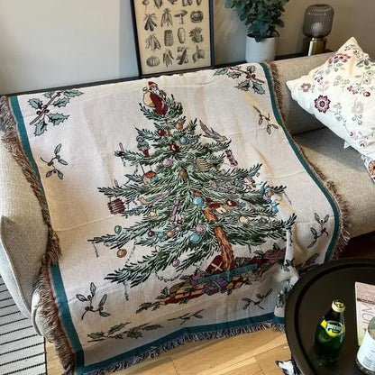 DecorBites™ Christmas Tree Knitted Throw Blanket