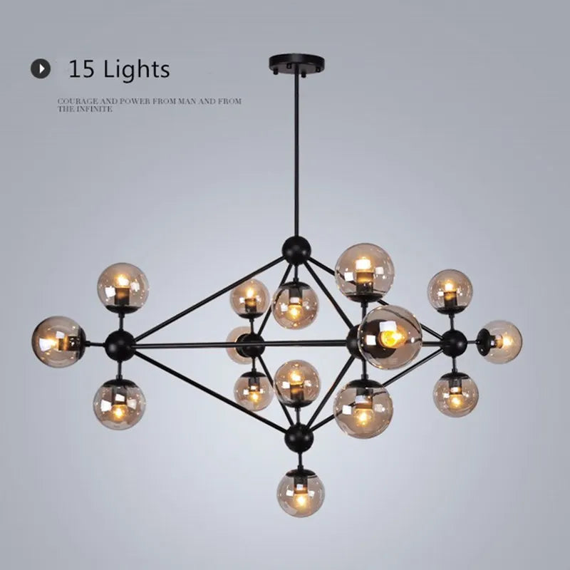 DecorBites™ Glass Bean Industrial Pendant Light for Living Room Bedroom Loft