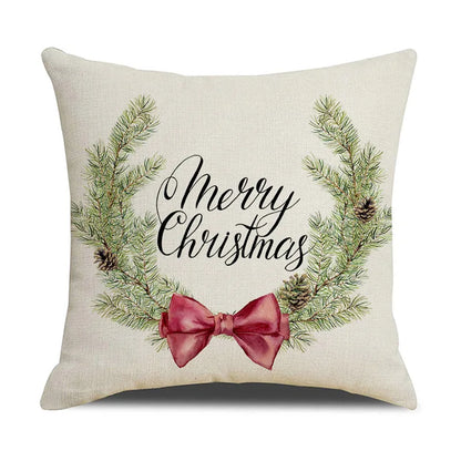 DecorBites™ Cartoon Birds Christmas Pillowcase 45X45cm - Linen Sofa Cushion Cover