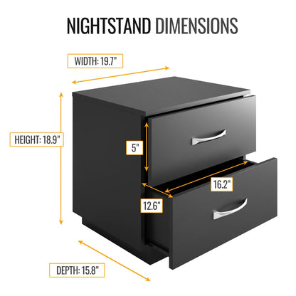 Niklas - Black Nightstand Black Furniture Nightstand Small Bedside Table