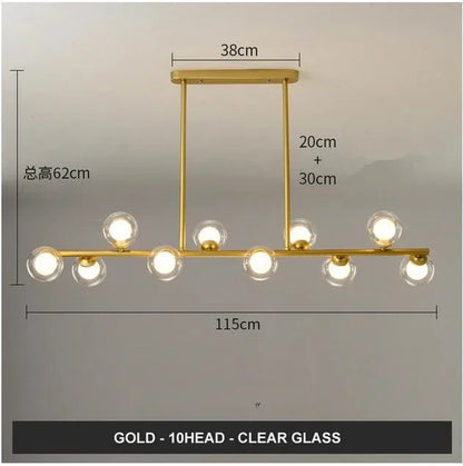 DecorBites™ Glass Balls Chandelier: Stylish Suspension Lighting for Dining Room, Kitchen, and Office