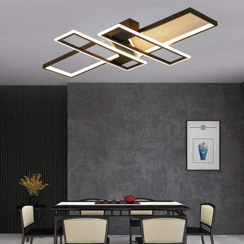 DecorBites™ LED Chandeliers with Remote Control - Black Lustre Ceiling Lamp for Home