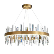 Gold Crystal Round Chandelier K9 Long DIA100cm