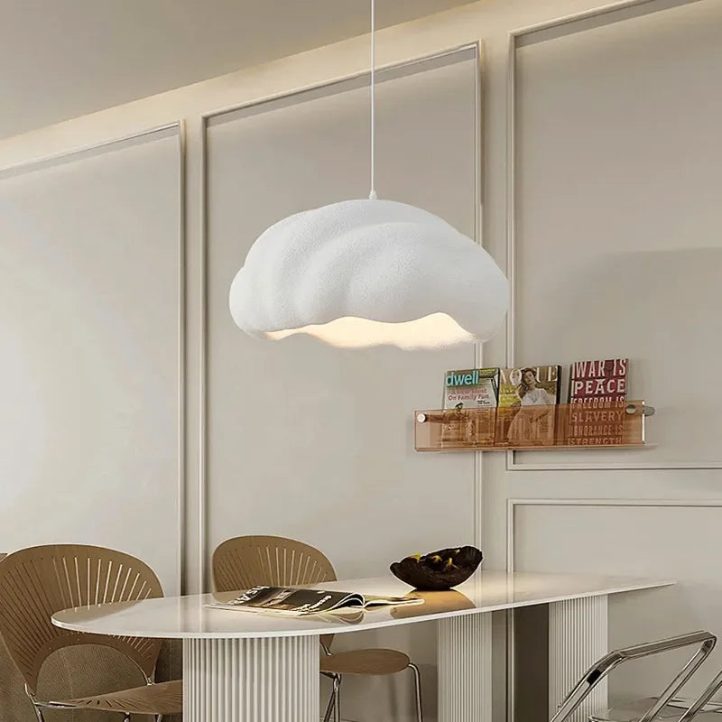 Lámpara colgante LED Wabi Sabi color crema DecorBites™ - Decoración elegante para comedor y dormitorio