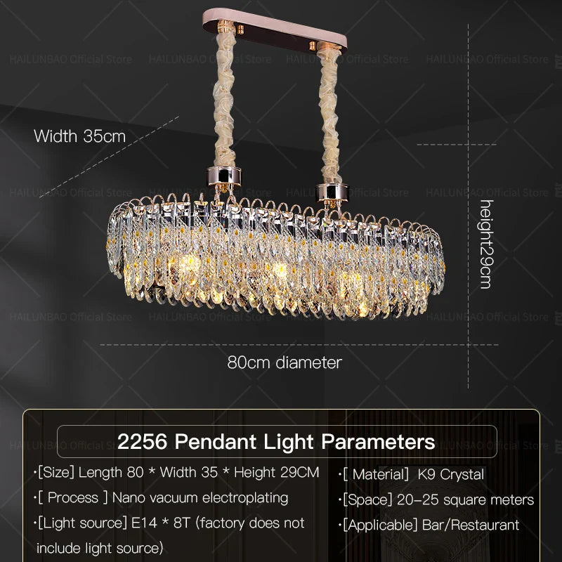 DecorBites™ Crystal Chandelier: Modern Luxury for Living Room, Restaurant, Hotel Lobby