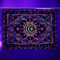 Decobites Sun Moon Phase Tapestry - Colorful Hippie Boho Psychedelic Wall Hanging