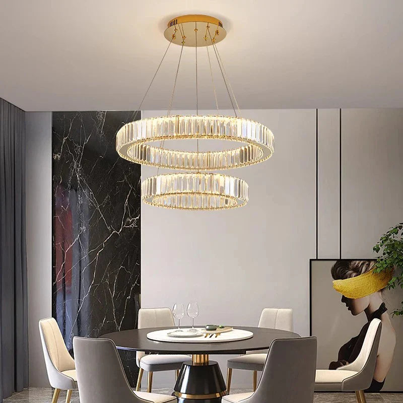 DecorBites™ Crystal Chandelier: Modern Home & Dining Room Pendant Lighting