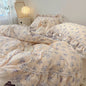 Decobites Princess Style Lace Ruffles Bedding Set - 100% Cotton, 3/4Pcs, Korean Design