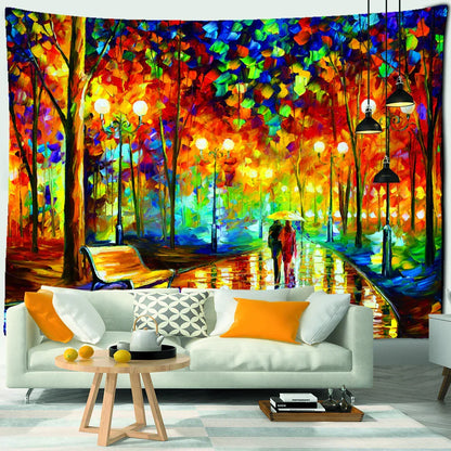 Decobites Modern Art Oil Painting Tapestry Wall Hanging for Bohemian Hippie Decor