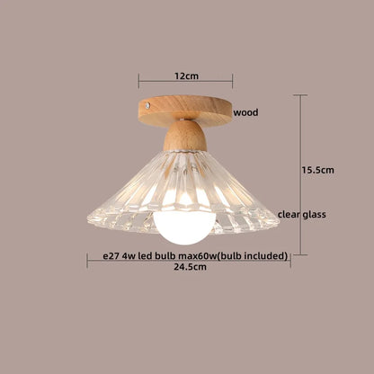 DecorBites™ LED Ceiling Lamp Modern Style Wood Glass Luminaria
