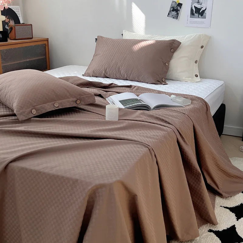 Decorbites™ Luxus-Baumwoll-Satin-Streifen-Bettwäsche-Set mit 2 Kissenbezügen